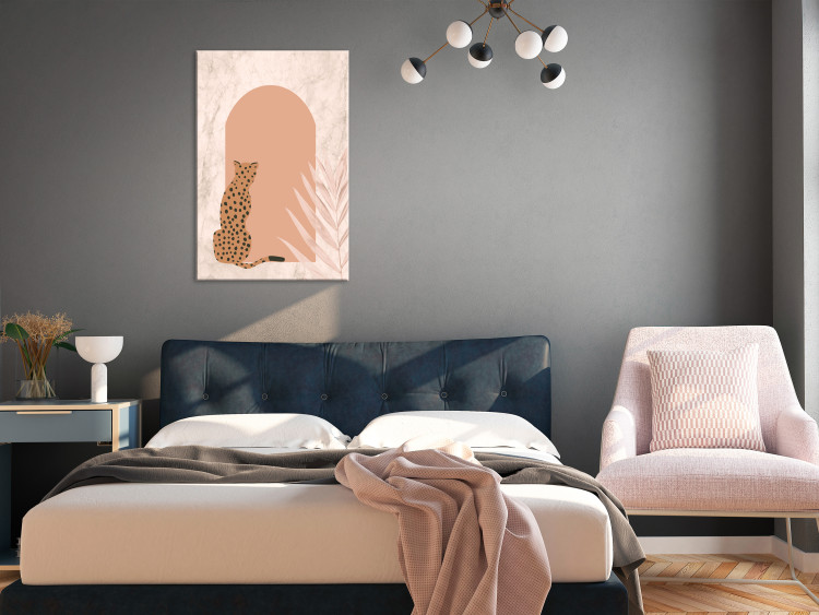 Canvas Sitting Cheetah (1-piece) - inverted wild cat and marble background 148843 additionalImage 3
