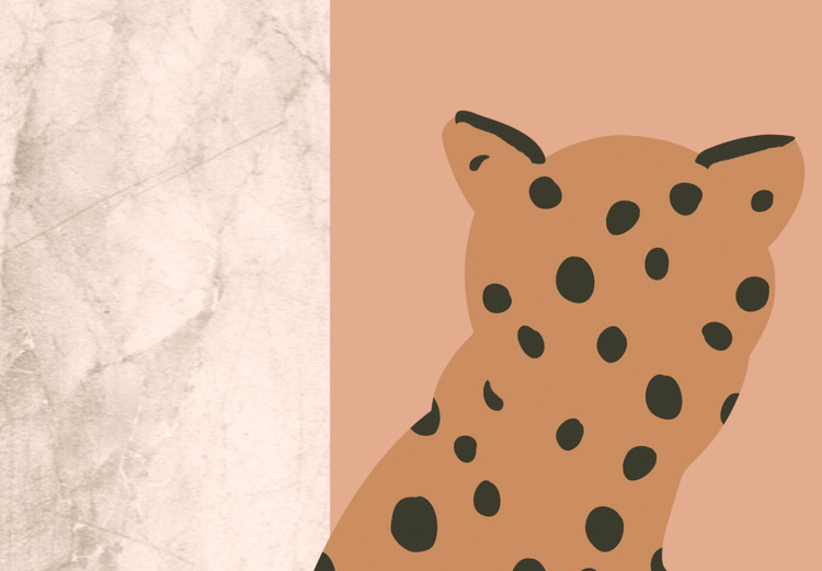 Canvas Sitting Cheetah (1-piece) - inverted wild cat and marble background 148843 additionalImage 5