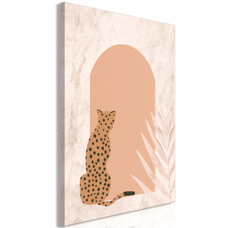 Canvas Sitting Cheetah (1-piece) - inverted wild cat and marble background 148843 additionalImage 2