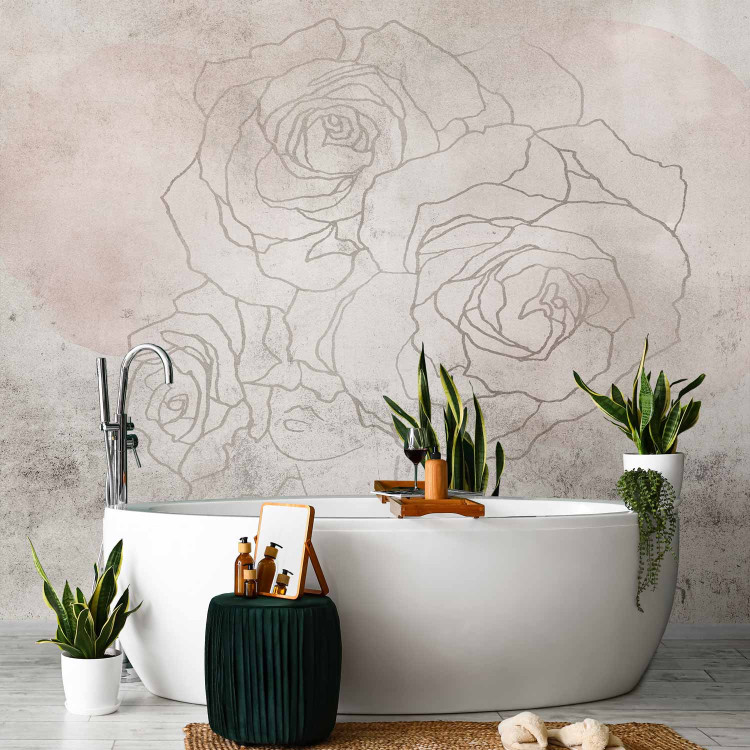 Wall Mural Decorative Fresco - Artistic Wall With a Drawing of Flowers 148943 additionalImage 8