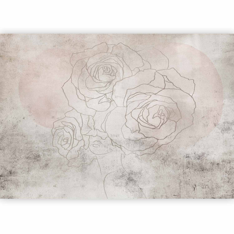 Wall Mural Decorative Fresco - Artistic Wall With a Drawing of Flowers 148943 additionalImage 1