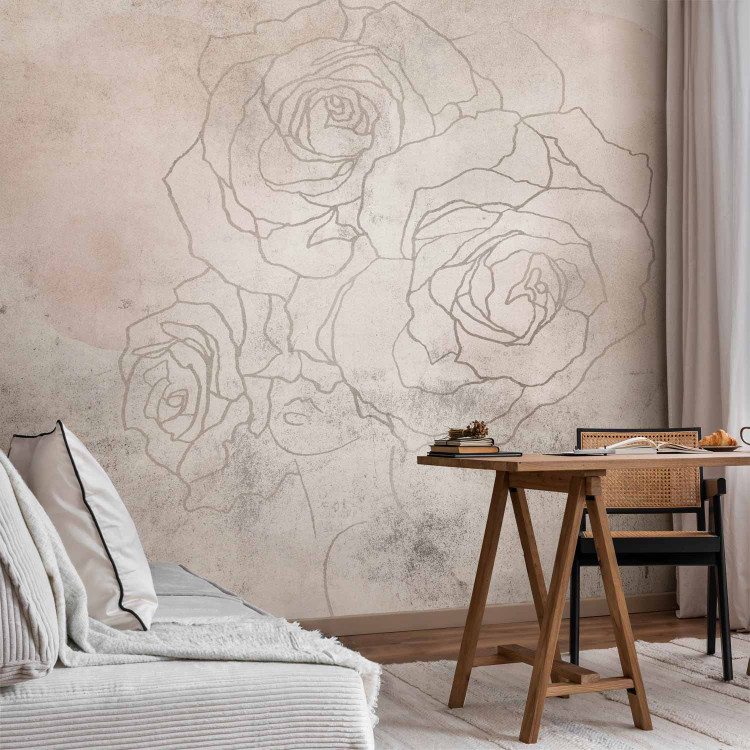 Wall Mural Decorative Fresco - Artistic Wall With a Drawing of Flowers 148943 additionalImage 4