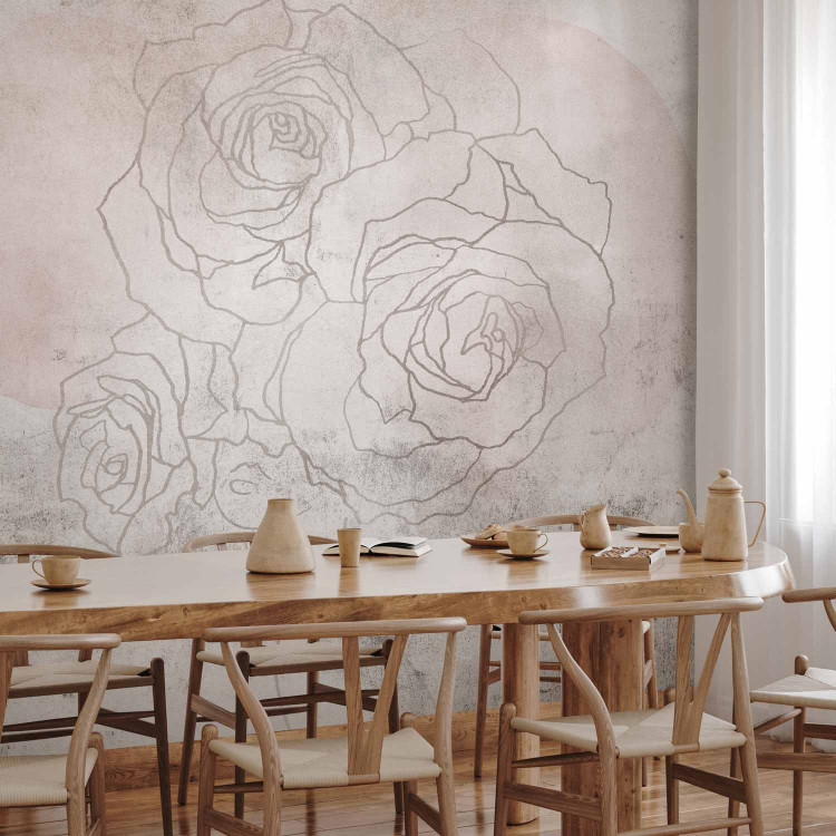 Wall Mural Decorative Fresco - Artistic Wall With a Drawing of Flowers 148943 additionalImage 7