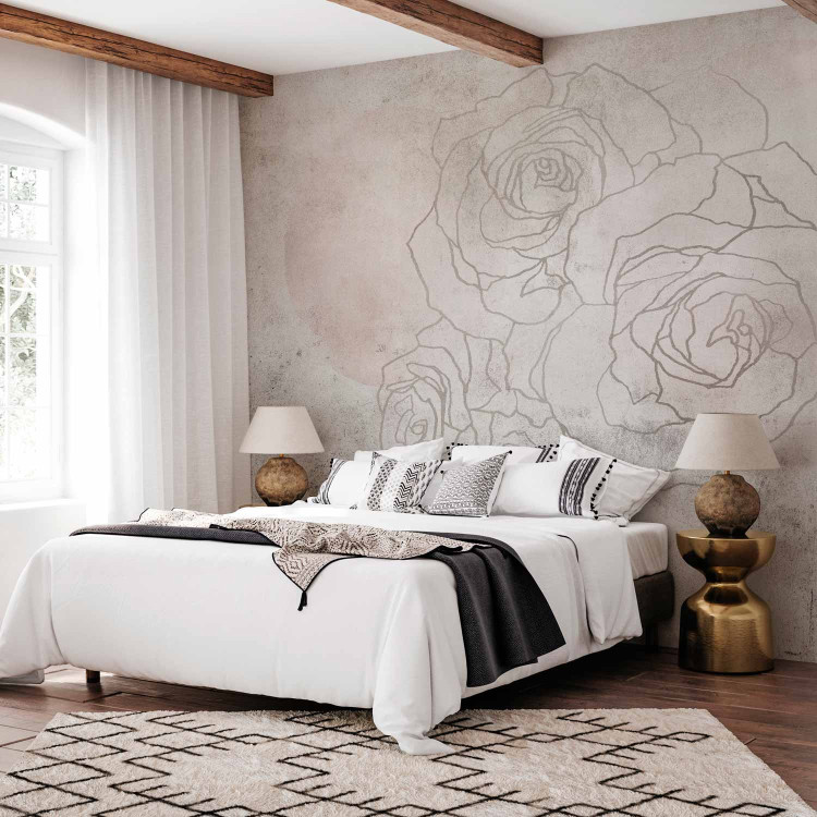Wall Mural Decorative Fresco - Artistic Wall With a Drawing of Flowers 148943 additionalImage 2