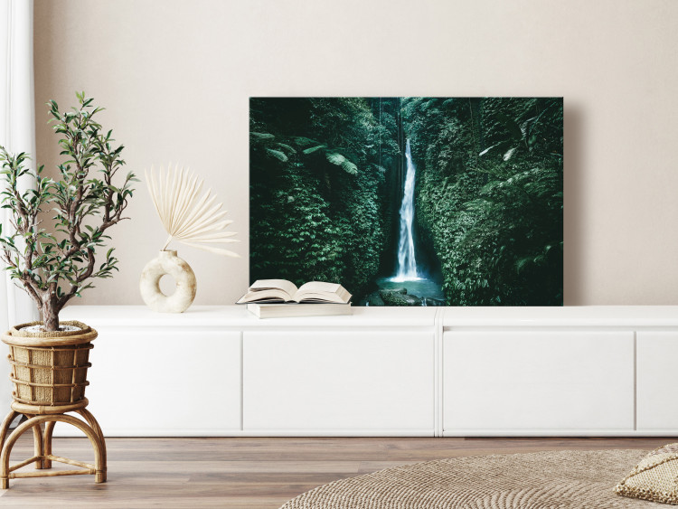 Canvas Print Jungle Landscape (1-piece) - mountain waterfall amidst greenery 149643 additionalImage 3