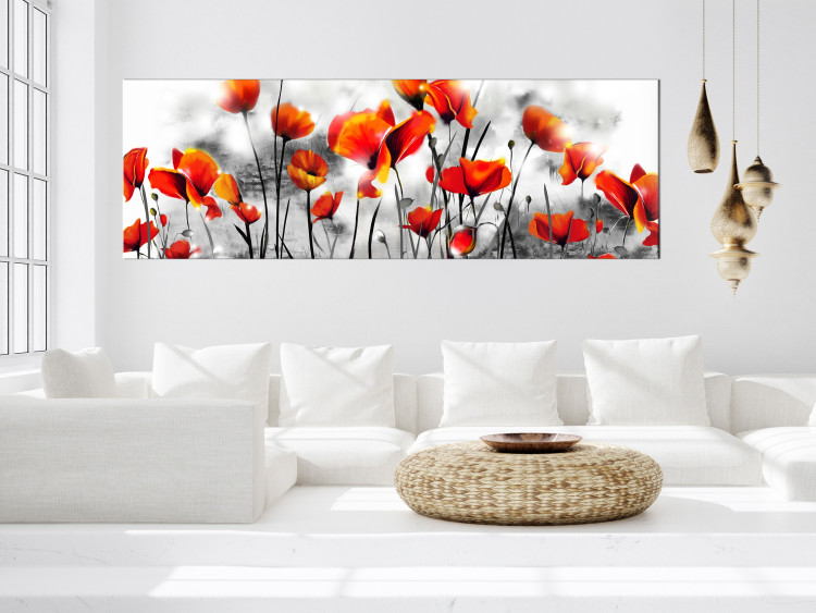 Canvas Print Impression With Poppies (1 Part) Narrow 149943 additionalImage 3