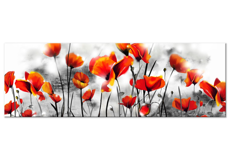 Canvas Print Impression With Poppies (1 Part) Narrow 149943
