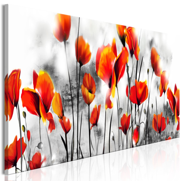 Canvas Print Impression With Poppies (1 Part) Narrow 149943 additionalImage 2