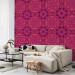 Wallpaper Pink Pattern - Decorative Round Lace Pattern With Many Details 150043