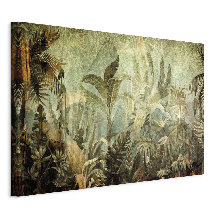 Large canvas print Jungle - Exotic Flora in Warm Green Colors [Large Format] 151243 additionalImage 3