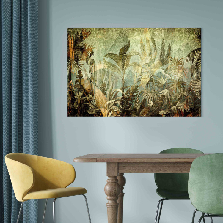 Large canvas print Jungle - Exotic Flora in Warm Green Colors [Large Format] 151243 additionalImage 6
