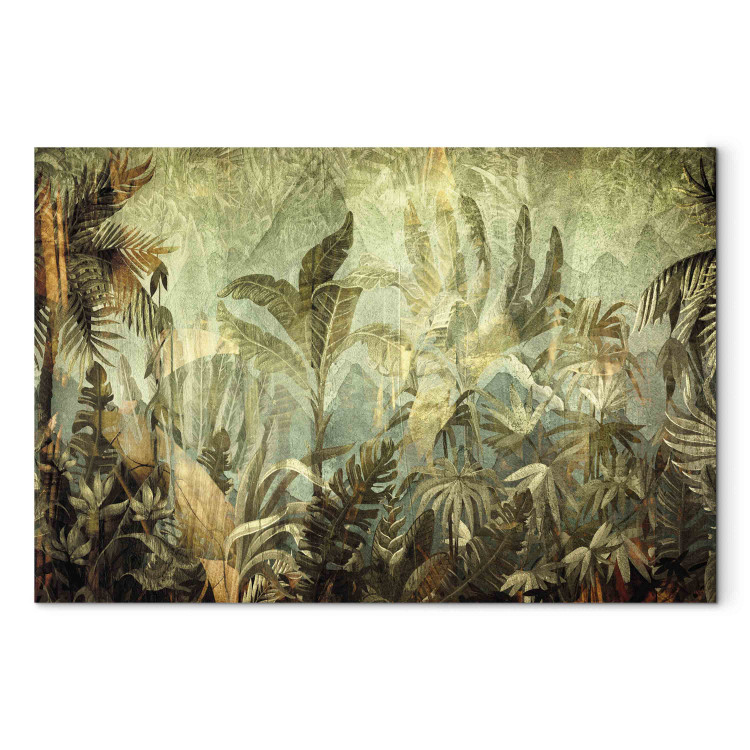 Large canvas print Jungle - Exotic Flora in Warm Green Colors [Large Format] 151243