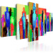 Canvas Art Print Crowd and Heart (5-piece) - colorful abstraction with various figures 47043 additionalThumb 2