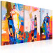 Canvas Pastel Figures (3-piece) - colorful abstraction with silhouettes 47143 additionalThumb 2