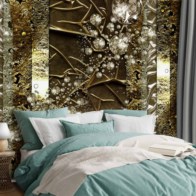 Photo Wallpaper Gold variation - abstract with gold and silver ornaments and textures 64243 additionalImage 2