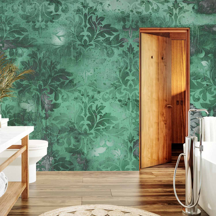 Photo Wallpaper Green motif - background with numerous ornaments and grey scratch effect 88743 additionalImage 8