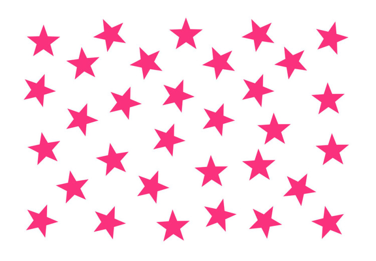 Wall Mural Star pink dreams - a pattern of figures with pink stars on a white background 90243 additionalImage 1
