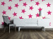 Wall Mural Star pink dreams - a pattern of figures with pink stars on a white background 90243