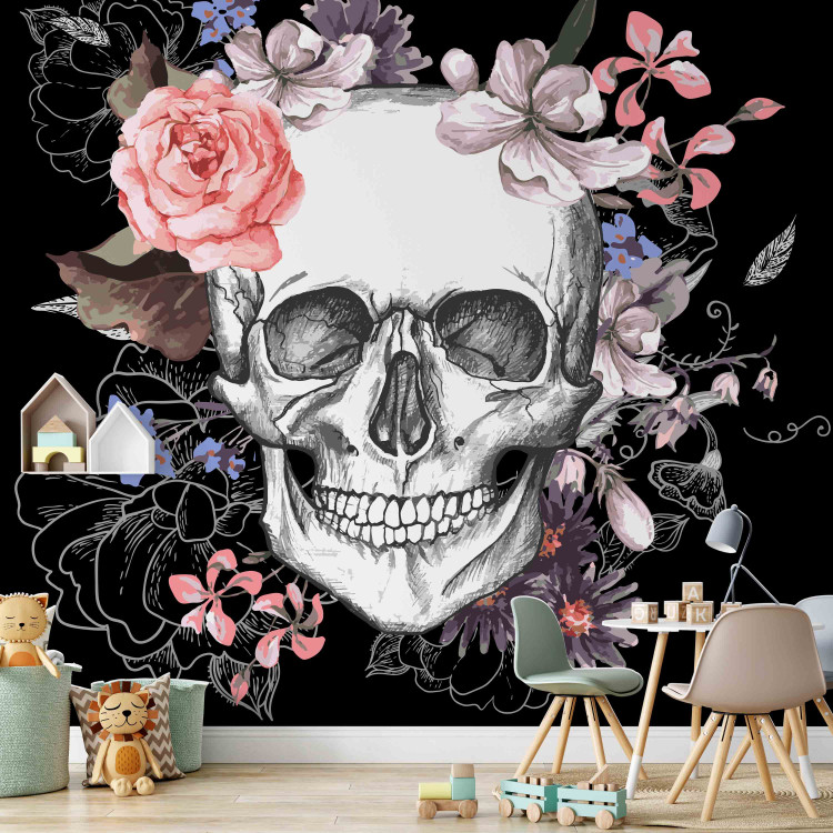 Wall Mural Skull and Flowers 107853 additionalImage 6