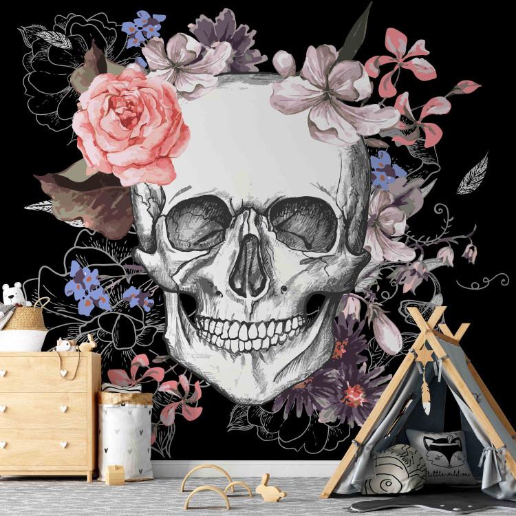 Wall Mural Skull and Flowers 107853 additionalImage 4