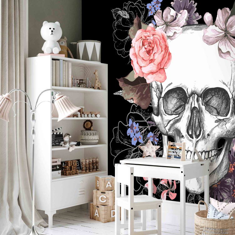 Wall Mural Skull and Flowers 107853 additionalImage 5