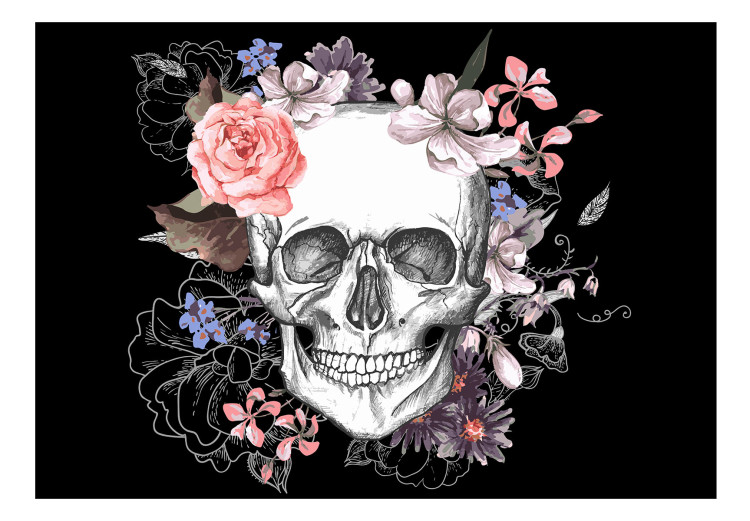 Wall Mural Skull and Flowers 107853 additionalImage 1