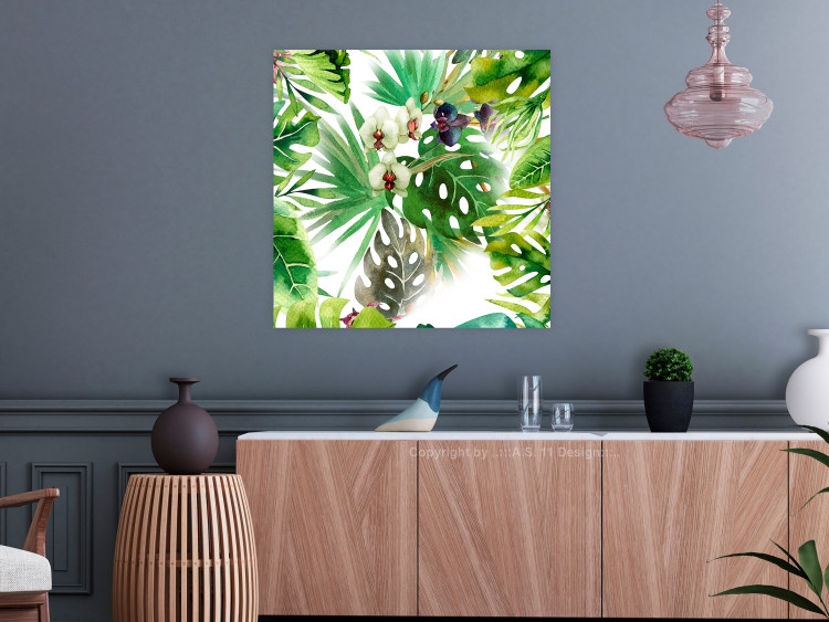 Wall Poster Tropical shadow (square) - botanical composition with green leaves 114353 additionalImage 23