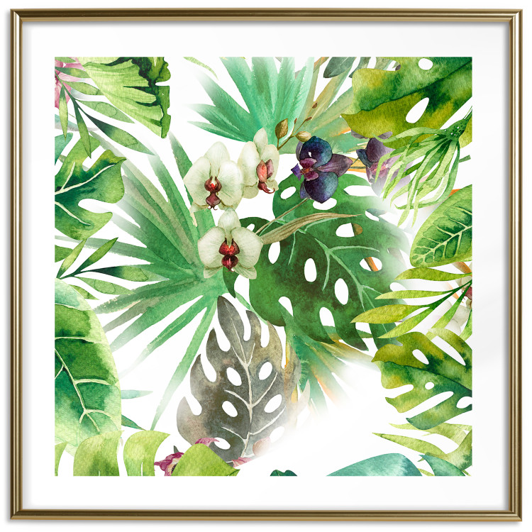 Wall Poster Tropical shadow (square) - botanical composition with green leaves 114353 additionalImage 16