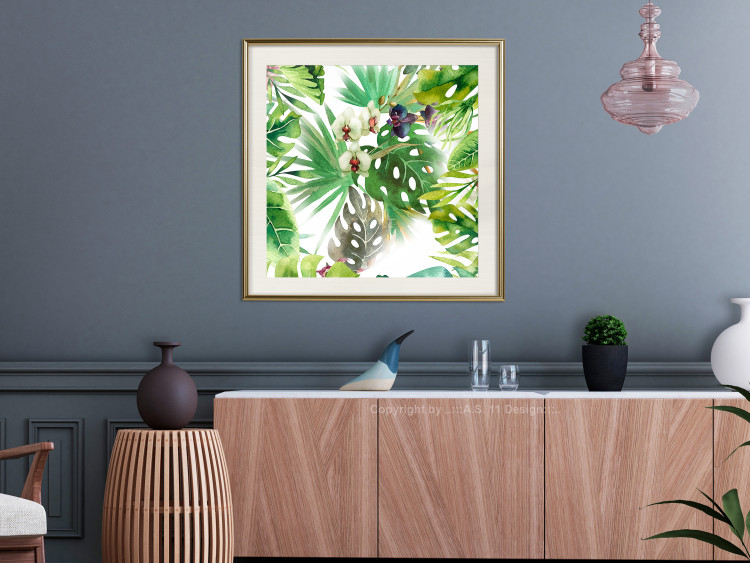 Wall Poster Tropical shadow (square) - botanical composition with green leaves 114353 additionalImage 21