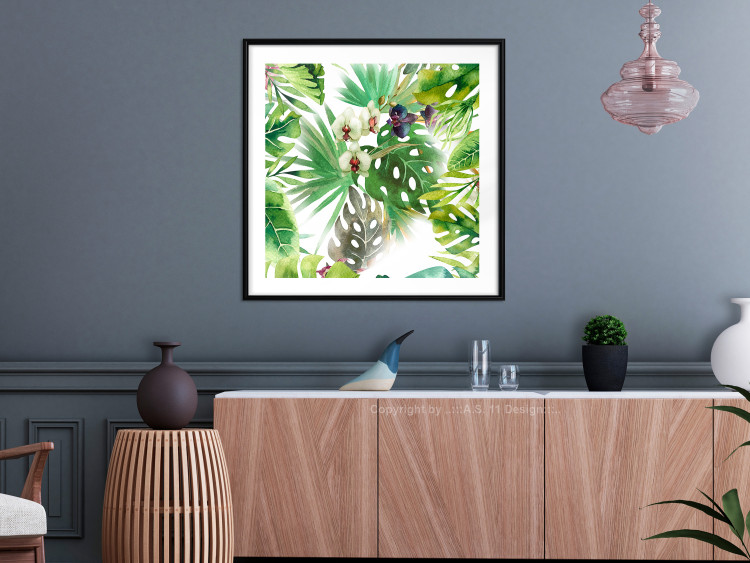 Wall Poster Tropical shadow (square) - botanical composition with green leaves 114353 additionalImage 13