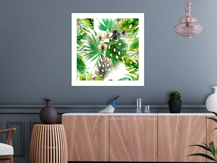 Wall Poster Tropical shadow (square) - botanical composition with green leaves 114353 additionalImage 5