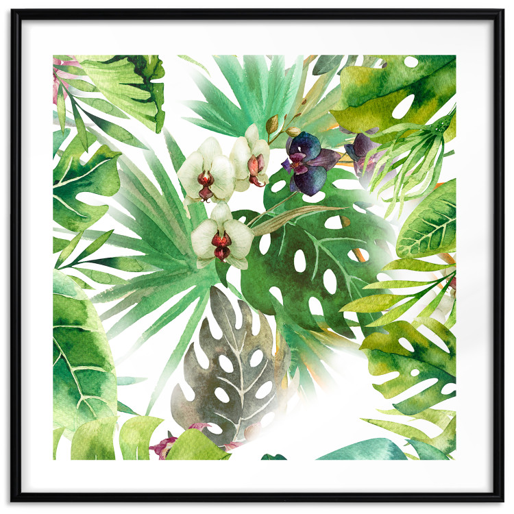 Wall Poster Tropical shadow (square) - botanical composition with green leaves 114353 additionalImage 15