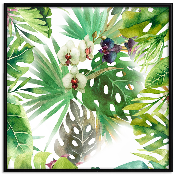 Wall Poster Tropical shadow (square) - botanical composition with green leaves 114353 additionalImage 18
