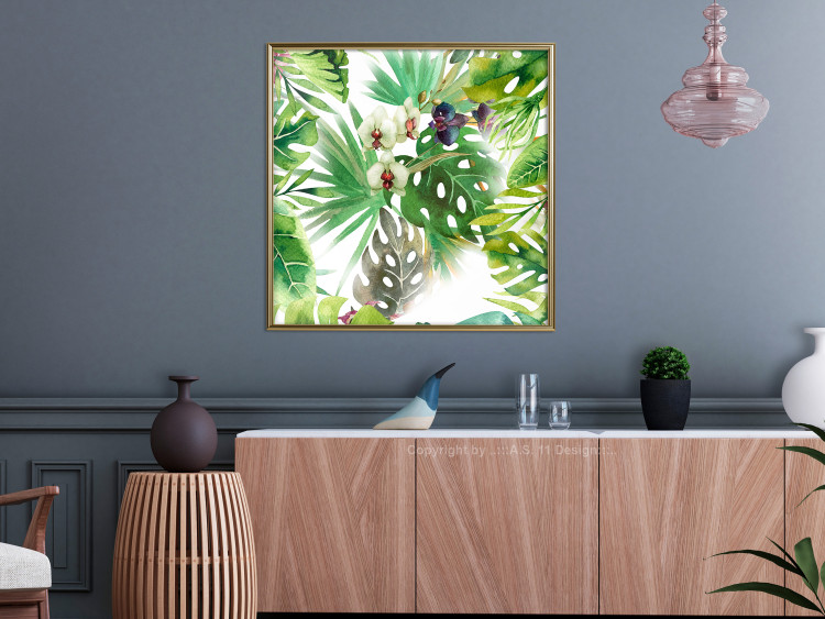 Wall Poster Tropical shadow (square) - botanical composition with green leaves 114353 additionalImage 12