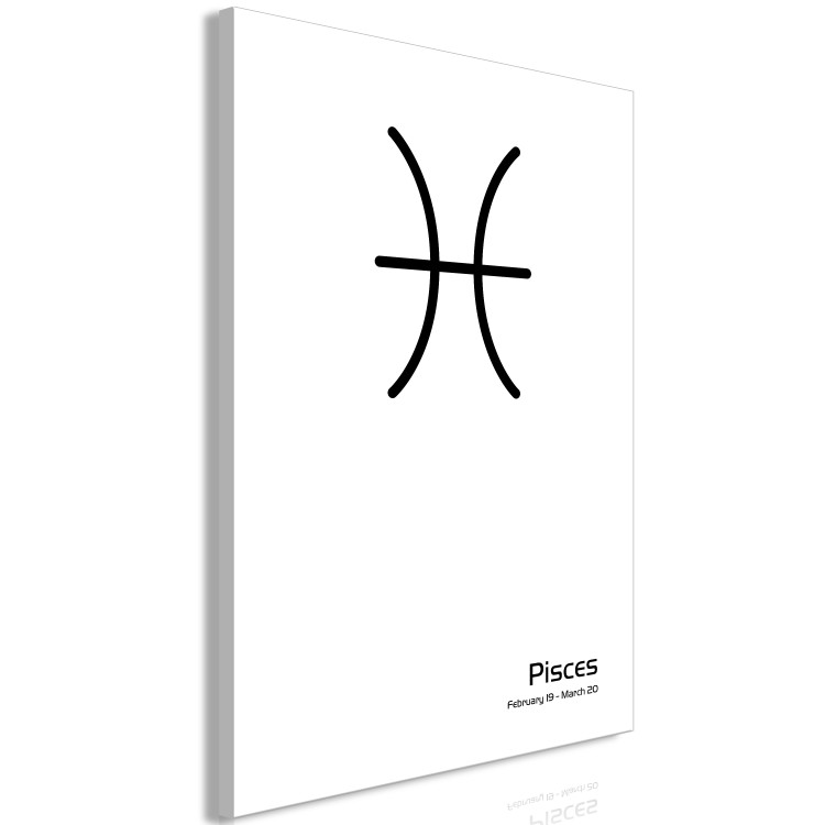 Canvas Print Pisces zodiac sign - minimalistic artwork with an inscription on white 117053 additionalImage 2