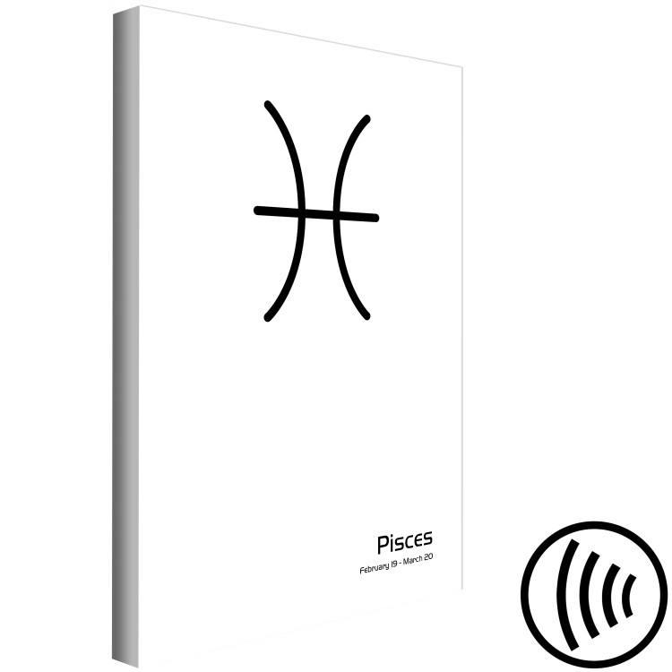 Canvas Print Pisces zodiac sign - minimalistic artwork with an inscription on white 117053 additionalImage 6