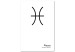 Canvas Print Pisces zodiac sign - minimalistic artwork with an inscription on white 117053
