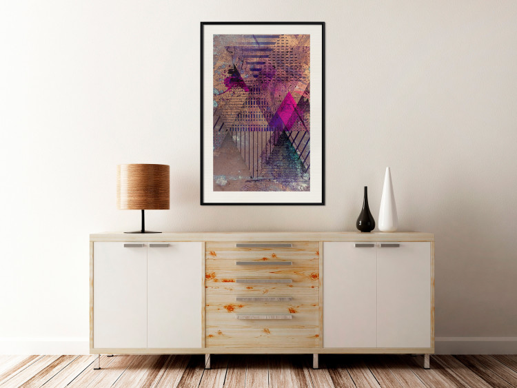 Poster Honey Abstraction - colorful geometric composition with a hint of pink 118253 additionalImage 22