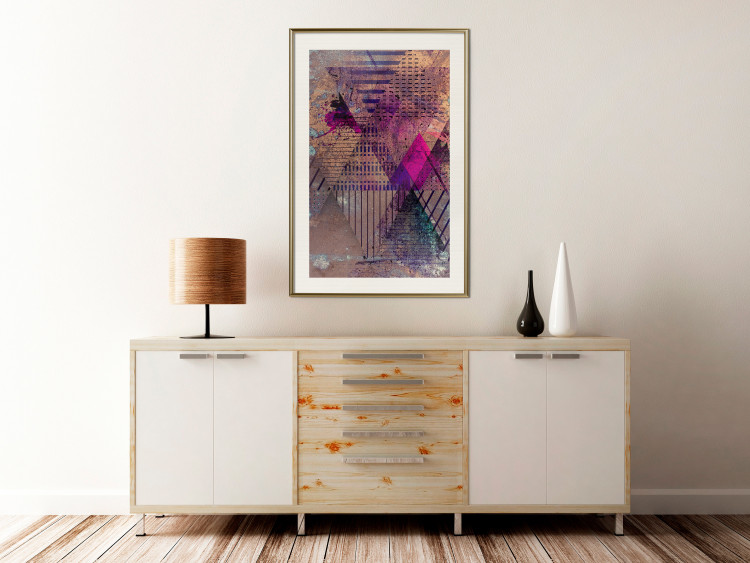 Poster Honey Abstraction - colorful geometric composition with a hint of pink 118253 additionalImage 21