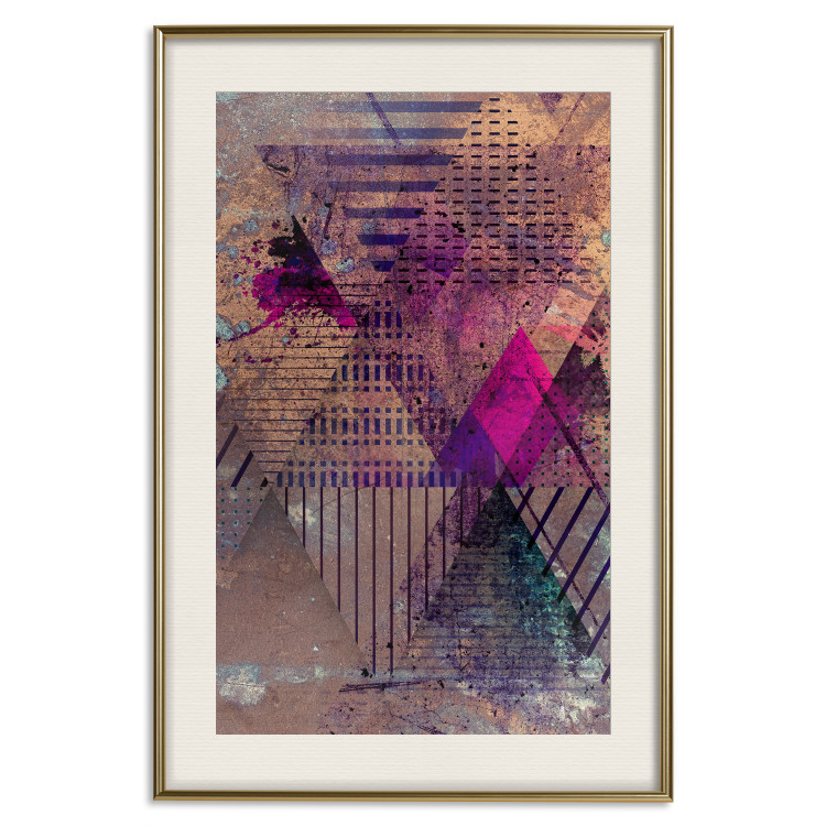 Poster Honey Abstraction - colorful geometric composition with a hint of pink 118253 additionalImage 19