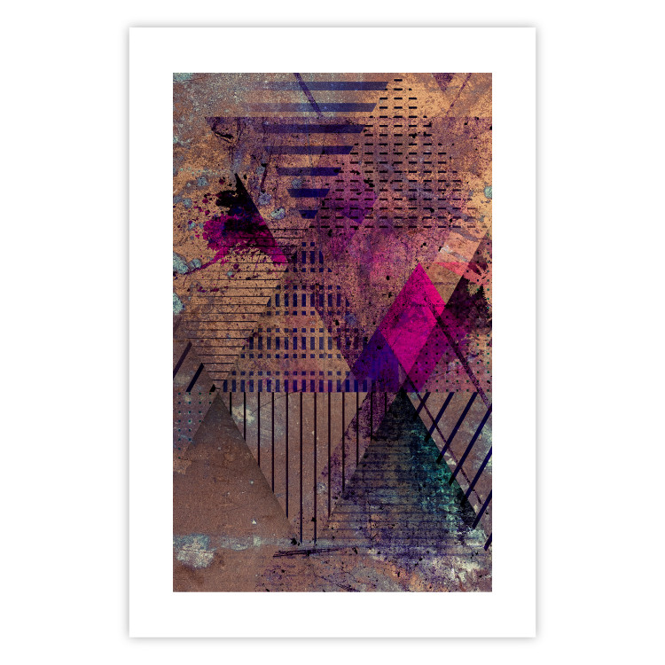 Poster Honey Abstraction - colorful geometric composition with a hint of pink 118253 additionalImage 25