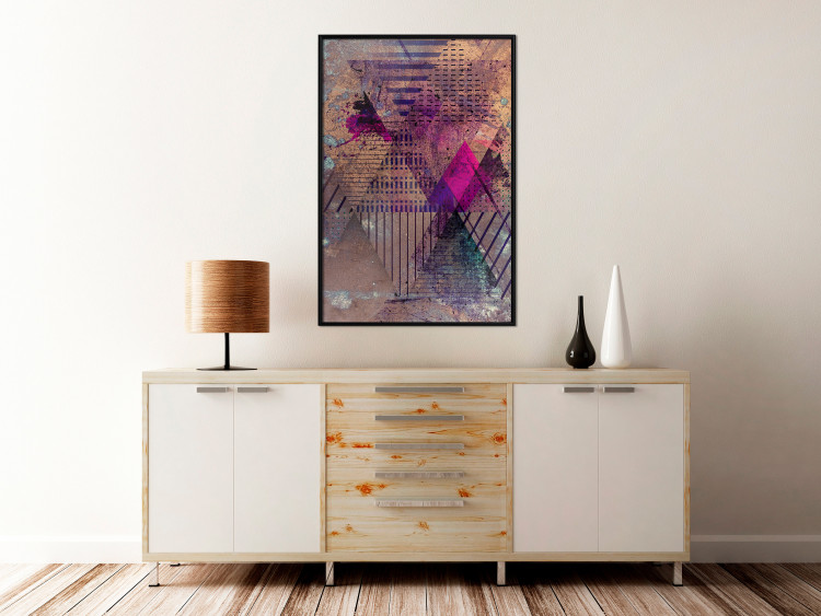 Poster Honey Abstraction - colorful geometric composition with a hint of pink 118253 additionalImage 14