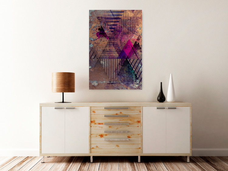 Poster Honey Abstraction - colorful geometric composition with a hint of pink 118253 additionalImage 17