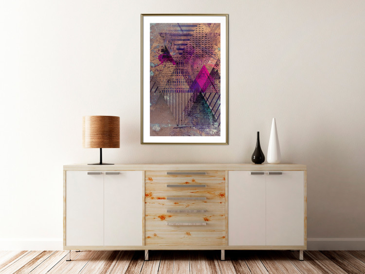 Poster Honey Abstraction - colorful geometric composition with a hint of pink 118253 additionalImage 15