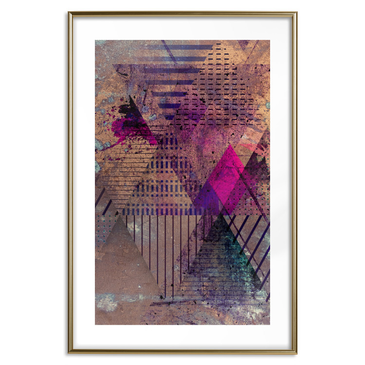 Poster Honey Abstraction - colorful geometric composition with a hint of pink 118253 additionalImage 14