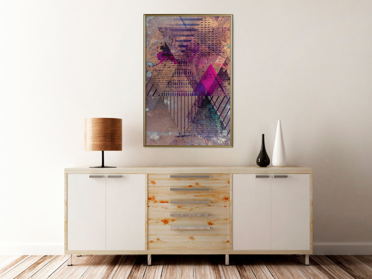 Poster Honey Abstraction - colorful geometric composition with a hint of pink 118253 additionalImage 10