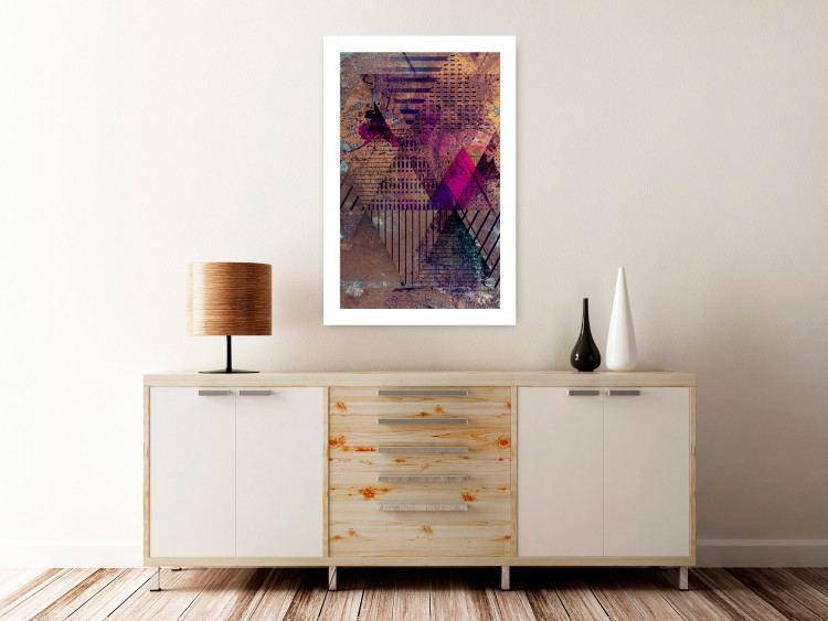 Poster Honey Abstraction - colorful geometric composition with a hint of pink 118253 additionalImage 11
