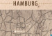 Canvas Art Print Discovering Hamburg (1-part) - Germany Map in Brown Hue 118553 additionalThumb 4