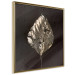 Poster Twilight of Summer - abstraction with a golden leaf on a background of deep black 118753 additionalThumb 12