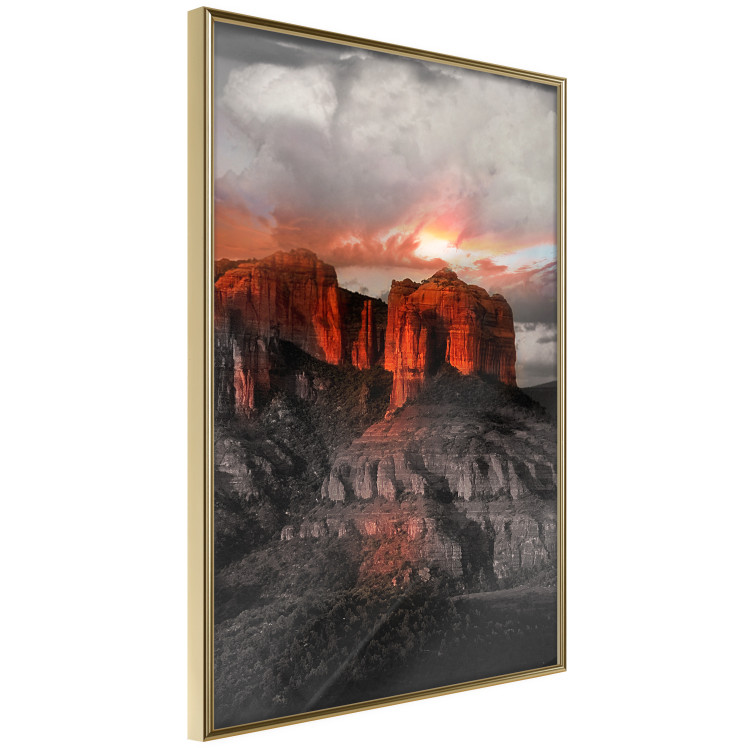 Wall Poster Grand Canyon - mountain landscape against a cloudy sky and sun 119153 additionalImage 5